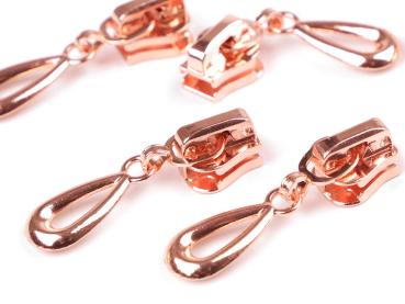 Schieber Zipper zu Spirale Reißverschlüssen 5 mm Rosegold